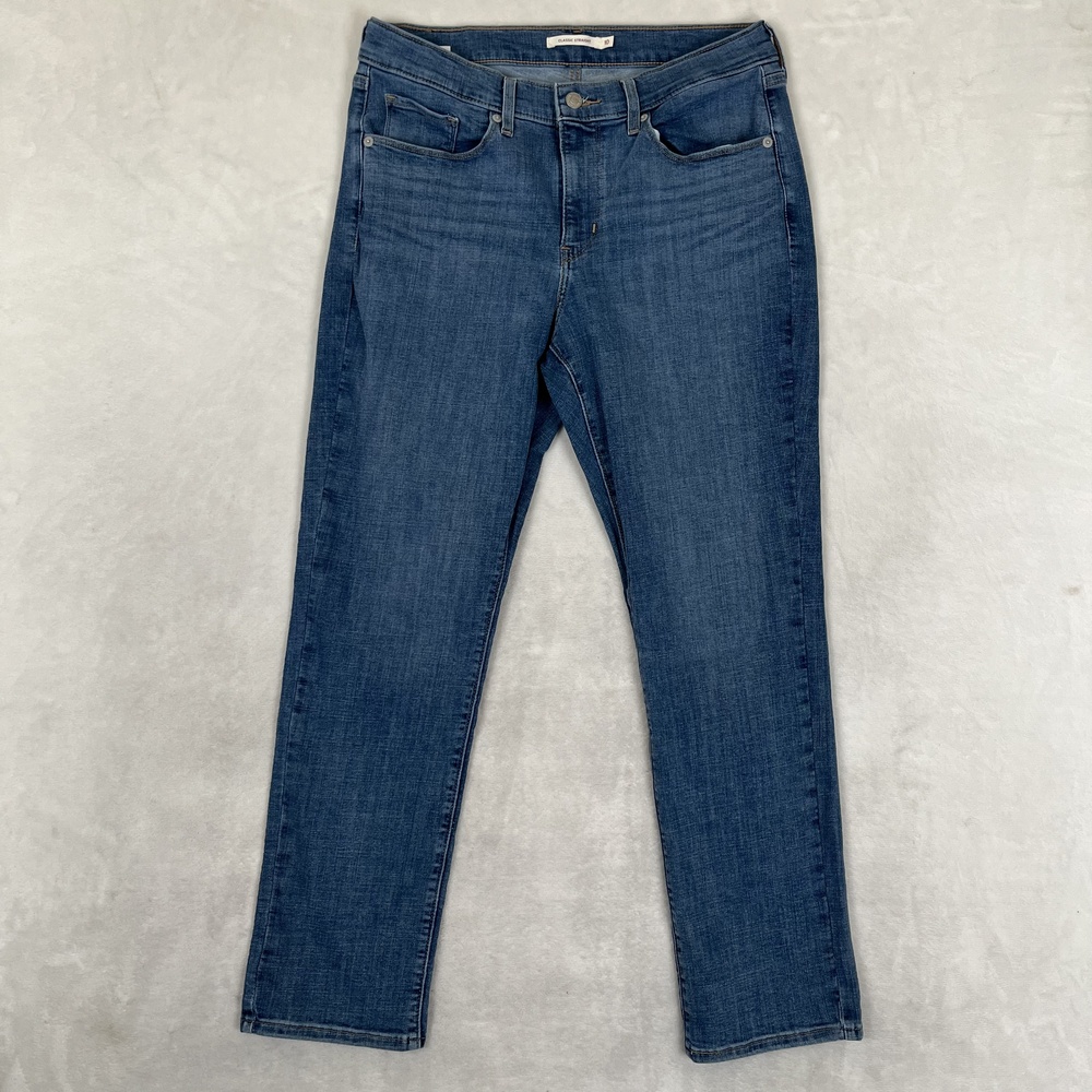 Levi's Classic Straight Jeans Womens 10 S W30 L28 Blue Medium Wash Stretch Denim
